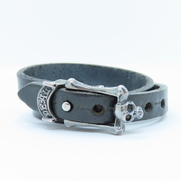 実際に弊社で買取させて頂いたDEAL DESIGN/ディールデザイン レザーブレスレット スカルハンガー 391508の画像 1枚目