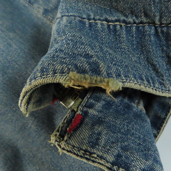 実際に弊社で買取させて頂いたLevis/リーバイス 襟コーデュロイ切替 ジップアップ デニムジャケット 米国製/38の画像 6枚目