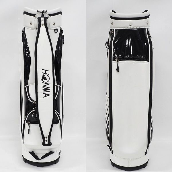 実際に弊社で買取させて頂いたHONMA/ホンマ/本間 ゴルフ CB12112 9型 5分割キャディバッグ ホワイトｘブラックの画像 2枚目