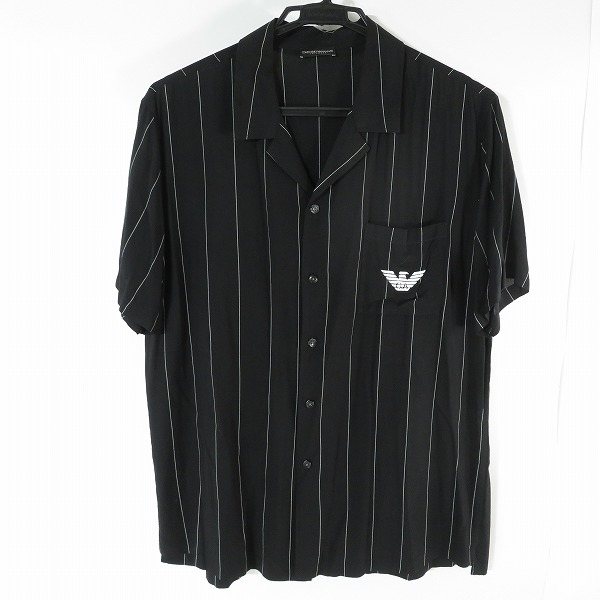 実際に弊社で買取させて頂いたEMPORIO ARMANI/エンポリオアルマーニ 22SS BLACK PINSTRIPE/半袖シャツ 211846 2R466/L