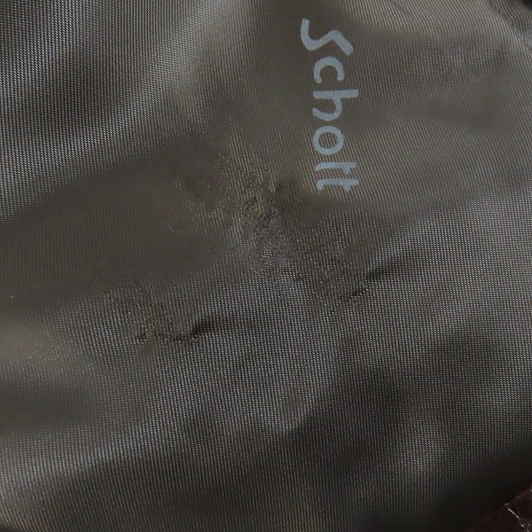 実際に弊社で買取させて頂いたSCHOTT/ショット ファーライナー付き トラッカー レザージャケット ブラウン/34の画像 7枚目