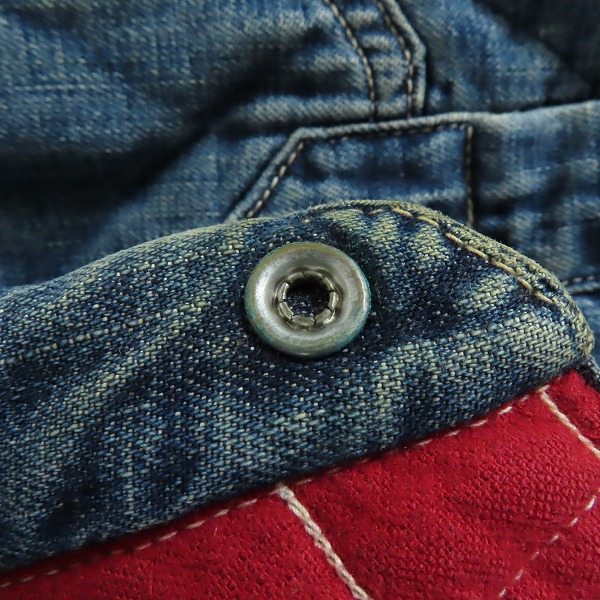 実際に弊社で買取させて頂いたWAREHOUSE/ウエアハウス DUBBLE WORKS キルティング デニムジャケット 40の画像 4枚目