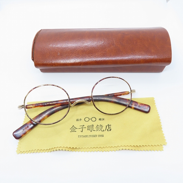 実際に弊社で買取させて頂いた金子眼鏡/カネコガンキョウ 恒眸作 T-245  度入り眼鏡/メガネフレーム アイウェアの画像 9枚目