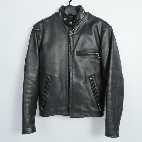 実際に弊社で買取させて頂いたSCHOTT/ショット ボアライナー付き シングルレザーライダースジャケット /34