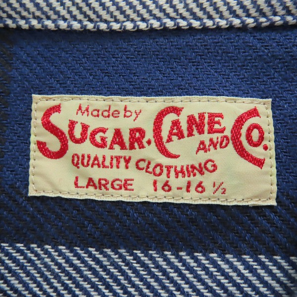 実際に弊社で買取させて頂いたSUGARCANE/シュガーケーン ツイルチェックワークシャツ SC29155 Lの画像 2枚目