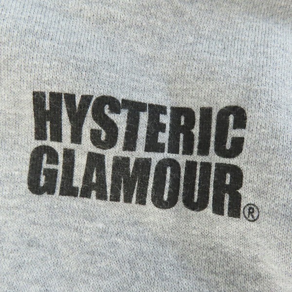 実際に弊社で買取させて頂いたHYSTERIC GLAMOUR/ヒステリックグラマー SEE NO EVIL ジップアップ パーカー グレー 02233CF12/XLの画像 6枚目