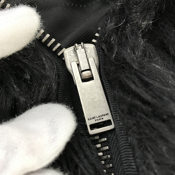 実際に弊社で買取させて頂いたSAINT LAURENT PARIS/サンローランパリ ファートリミングフーデッドジャケット ファーコート 531195 Y715T/42の画像 7枚目