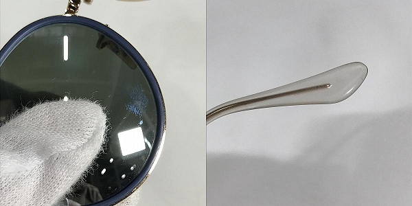 実際に弊社で買取させて頂いたRAY-BAN/レイバン 折りたたみサングラス ラウンド フォールディング サングラス アイウェア ブルー RB3517の画像 8枚目