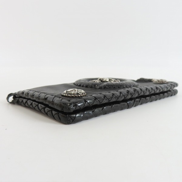 実際に弊社で買取させて頂いた【ギャランティ付き】LEATHERS AND TREASURES/レザーズ＆トレジャーズ ライオン バイカーウォレット サメ革/財布の画像 2枚目