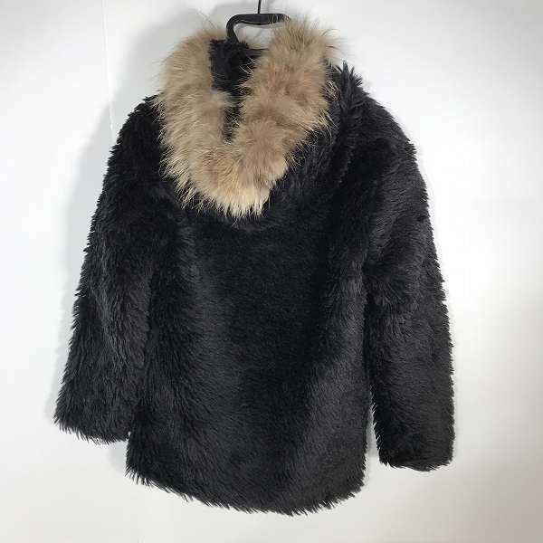 実際に弊社で買取させて頂いたSAINT LAURENT PARIS/サンローランパリ ファートリミングフーデッドジャケット ファーコート 531195 Y715T/42の画像 1枚目