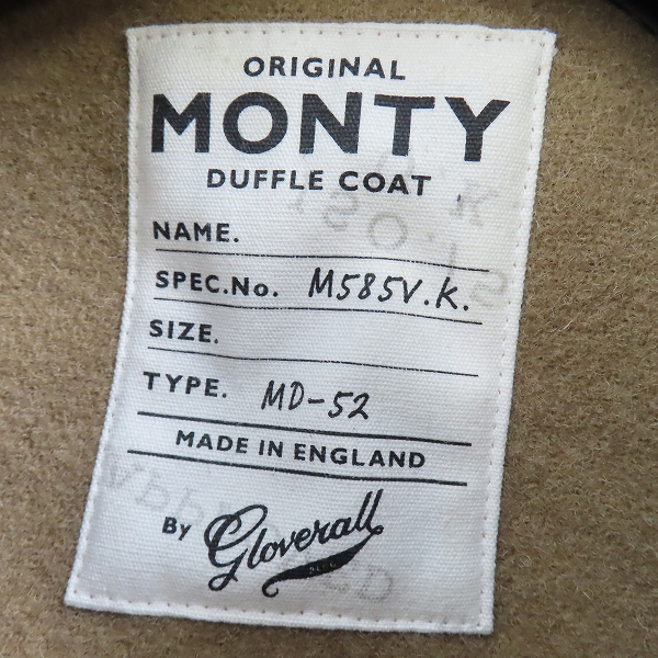 実際に弊社で買取させて頂いたMONTGOMERY×STEVEN ALAN/モンゴメリ×スティーブンアラン 1944 ダッフルコート イギリス軍 別注 ビンテージ MD-52/S の画像 2枚目