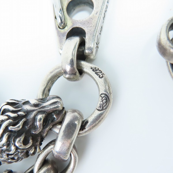 実際に弊社で買取させて頂いたBWL/BILL WALL LEATHER/ビルウォールレザー ビンテージスカル&ライオン シルバーウォレットチェーンの画像 4枚目