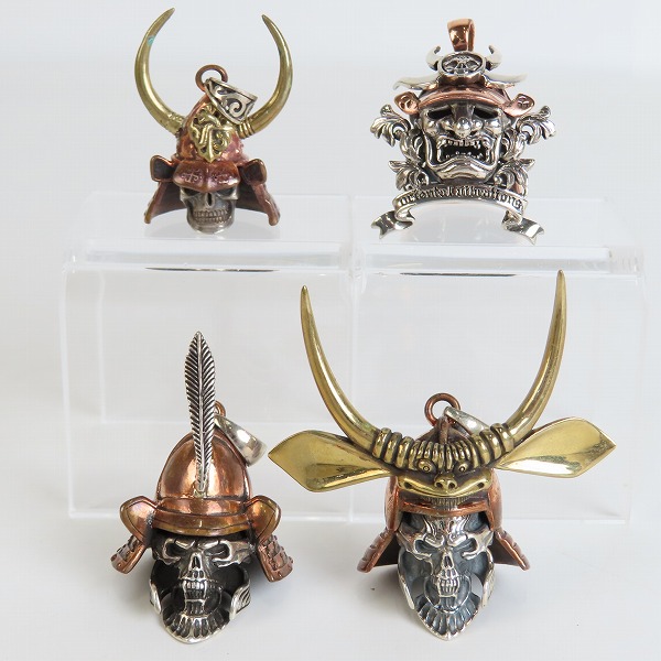 実際に弊社で買取させて頂いたJINA BRING/ジナブリング oriental vibrations/オリエンタルバイブレーションズ 武者スカル 兜 ペンダント 4点セット