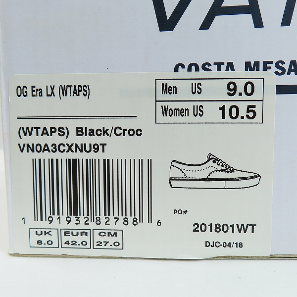 実際に弊社で買取させて頂いたWTAPS×VANS VAULT/ダブルタップス×バンズ ボルト OG ERA VN0A3CXNU9T/27の画像 8枚目