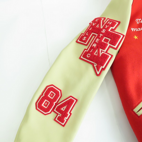 実際に弊社で買取させて頂いたHYSTERIC GLAMOUR/ヒステリックグラマー DEVIL刺繍 袖レザー スタジャン 02173AB03/Mの画像 4枚目