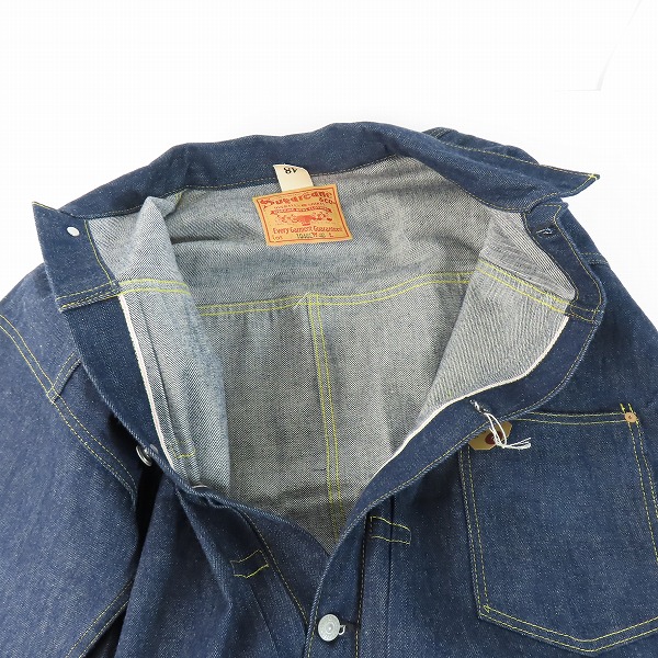 実際に弊社で買取させて頂いた【未使用】Sugar Cane/シュガーケーン BLUE DENIM BLOUSE“1946” MODEL 大戦モデル デニムジャケット SC19007T/48の画像 2枚目