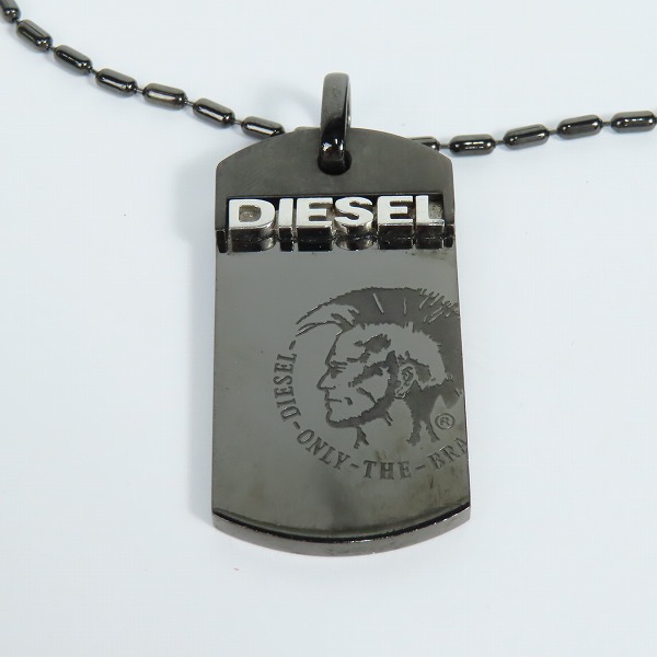 実際に弊社で買取させて頂いたDIESEL/ディーゼル ロゴプレート ドッグタグ ブラック ペンダント/ネックレスの画像 2枚目
