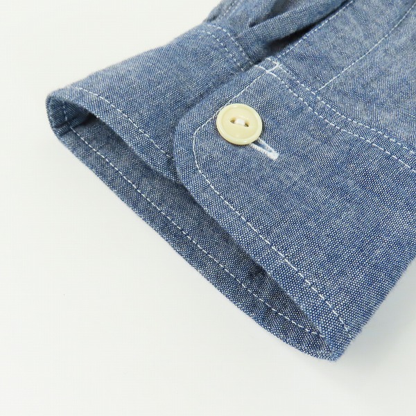 実際に弊社で買取させて頂いたSUGAR CANE/シュガーケーン ブルーシャンブレー ワークシャツ 長袖シャツ SC27850 Mの画像 5枚目