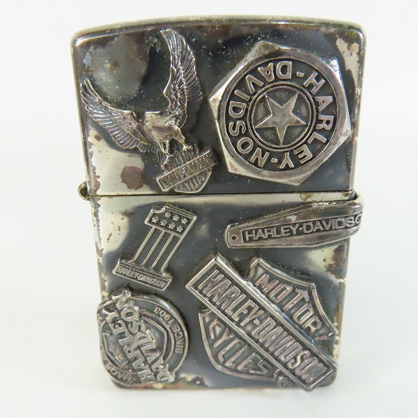 実際に弊社で買取させて頂いたZIPPO/ジッポー HARLEY-DAVIDSON/ハーレーダビッドソン MAKE METAL メイクメタル メタル貼り PHD-US 1996年製の画像 1枚目