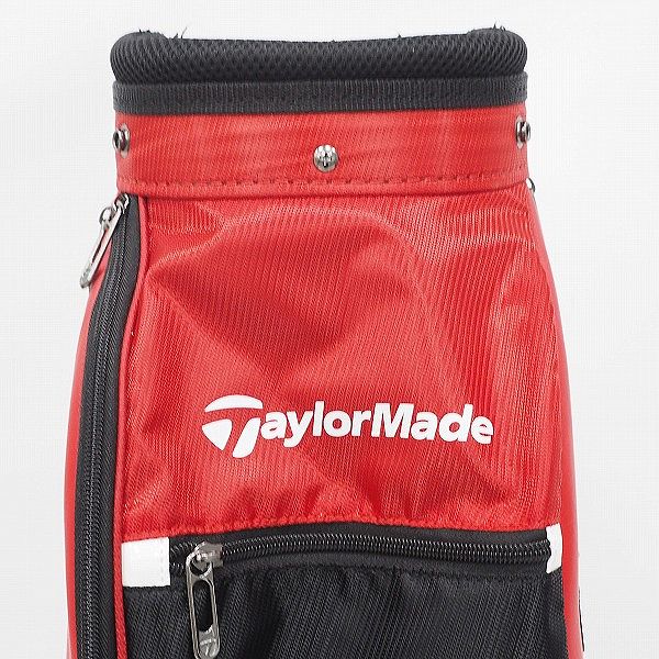 実際に弊社で買取させて頂いたTaylorMade/テーラーメイド TJ105 9型 5分割キャディバッグ レッド×ブラックの画像 6枚目