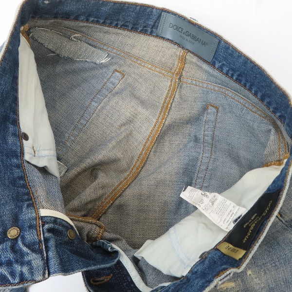 実際に弊社で買取させて頂いたDOLCE&GABBANA/ドルチェ＆ガッバーナ/ドルガバ クラッシュ ダメージ加工 デニムパンツ G6LBLD/48の画像 8枚目