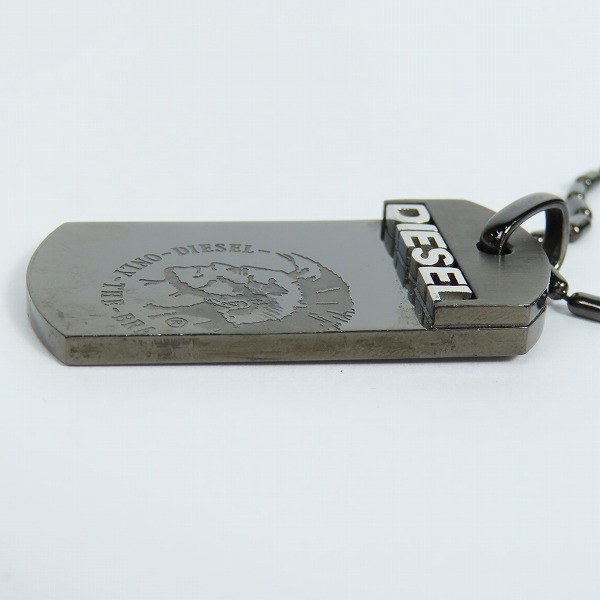 実際に弊社で買取させて頂いたDIESEL/ディーゼル ロゴプレート ドッグタグ ブラック ペンダント/ネックレスの画像 4枚目