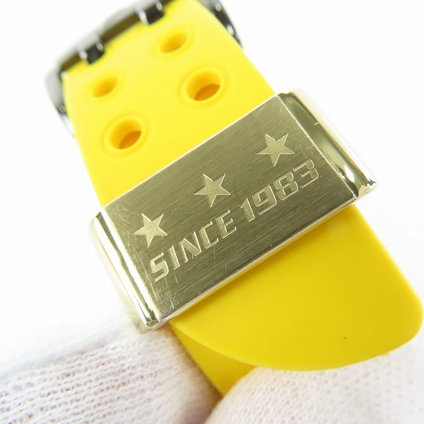実際に弊社で買取させて頂いたG-SHOCK/Gショック 30周年 FROGMAN/フロッグマン ライトニングイエロー GF-8230E-9JRの画像 5枚目