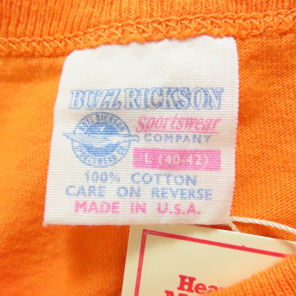 実際に弊社で買取させて頂いた【未使用】BUZZ RICKSON'S×PEANUTS /バズリクソンズ×ピーナッツ スヌーピー 半袖 Tシャツ/Lの画像 2枚目