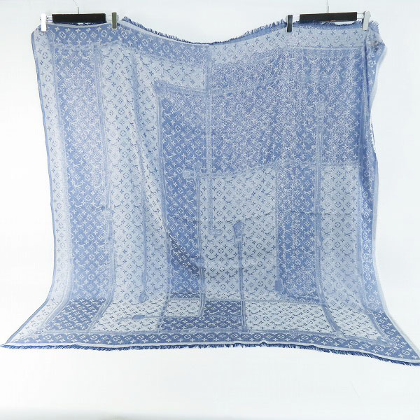 実際に弊社で買取させて頂いた【JPタグ】LOUIS VUITTON/ルイ・ヴィトン モノグラム ショール ウール/カシミヤ混 シルクストール/マフラーの画像 1枚目