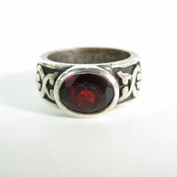 実際に弊社で買取させて頂いた【ギャラ付き】LEATHERS AND TREASURES/レザーズ＆トレジャーズ スクロール ケルティックヴァイン ラージストーン リング/13号の画像 1枚目