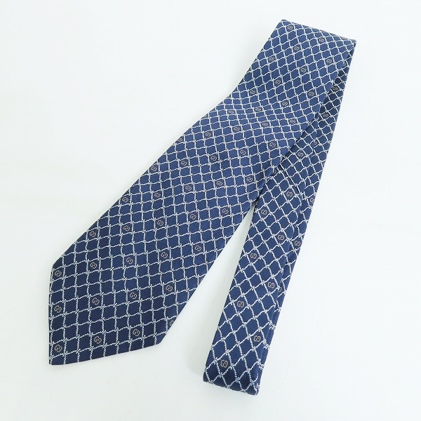 実際に弊社で買取させて頂いたGUCCI/グッチ GGロゴ×ロープ柄 シルクネクタイ