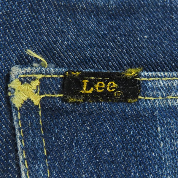 実際に弊社で買取させて頂いたLee/リー 70年代 刻印25/TALON ZIPPER /牛革ラベル デニムパンツ/ヴィンテージ/31の画像 6枚目