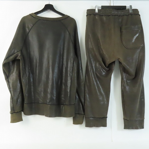 実際に弊社で買取させて頂いたMIHARAYASUHIRO/ミハラヤスヒロ Cracking setup/光沢クラック加工スウェットセットアップ 61903703/61902105/48 50の画像 1枚目