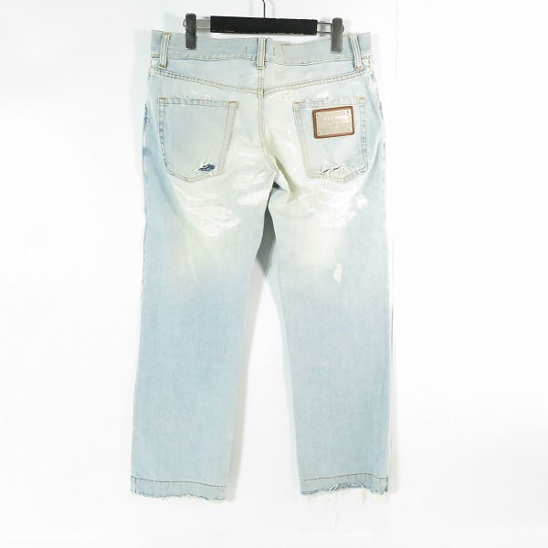 実際に弊社で買取させて頂いたDOLCE&GABBANA/ドルチェ＆ガッバーナ/ドルガバ ロゴ プレート デニム パンツ G3TCTD/46の画像 1枚目