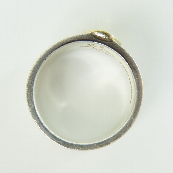 実際に弊社で買取させて頂いたFIRST ARROWS/ファーストアローズ K18プレート付き ロゴ彫刻 リング 18号の画像 5枚目