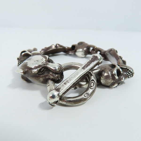 実際に弊社で買取させて頂いた【ギャラ付き】Gaboratory/ガボラトリー ガボール フィメールライオンヘッド/スカル/オーバル リンクブレスレットの画像 1枚目