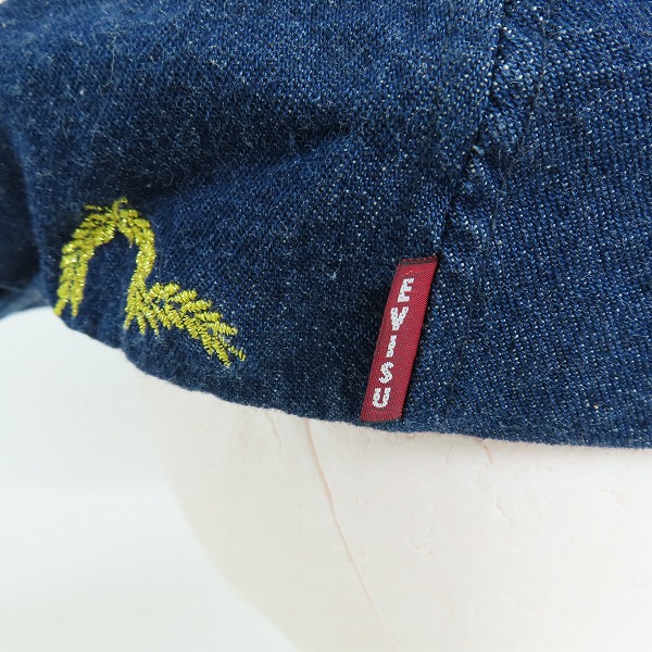 実際に弊社で買取させて頂いたEVISU/エヴィス カモメ デニム ハンチング キャップの画像 5枚目
