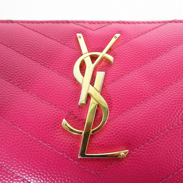 実際に弊社で買取させて頂いたSAINT LAURENT PARIS/サンローランパリ カサンドラロゴプレート ラウンドジップ ロングウォレット/長財布の画像 3枚目