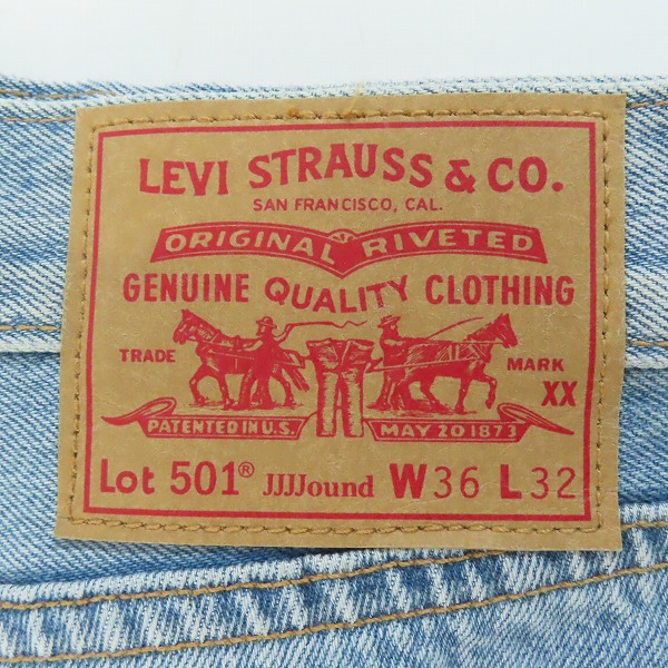 実際に弊社で買取させて頂いたLEVI'S×JJJJound/リーバイス×ジョウンド 501 '93 Jeans デニム パンツ/ジーンズ A5579-0000/W36L32の画像 2枚目