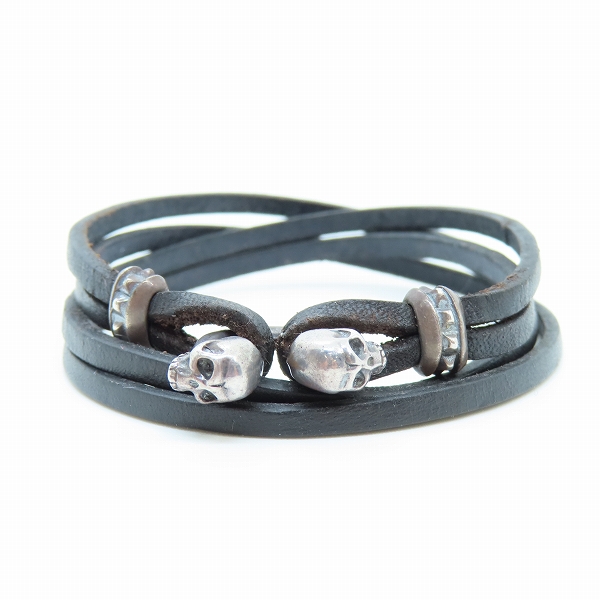 実際に弊社で買取させて頂いたDEAL DESIGN/ディールデザイン レザーブレスレット 2スカルコード 390521の画像 1枚目