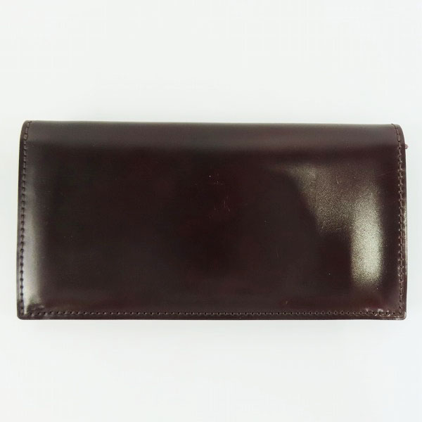 実際に弊社で買取させて頂いたGANZO/ガンゾ SHELL CORDOVAN 2/シェルコードバン2 ファスナー小銭入れ付き長財布 バーガンディの画像 1枚目