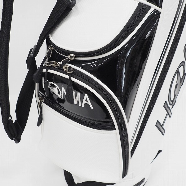 実際に弊社で買取させて頂いたHONMA/ホンマ/本間 ゴルフ CB12112 9型 5分割キャディバッグ ホワイトｘブラックの画像 6枚目