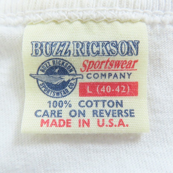 実際に弊社で買取させて頂いたBUZZ RICKSON'S/バズリクソンズ ピンナップガール 長袖Tシャツ ホワイト/Ｌの画像 2枚目