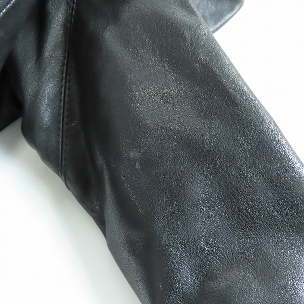 実際に弊社で買取させて頂いたRick Owens/リックオウエンス カーフレザー シングルライダースジャケット RU3774/46の画像 9枚目