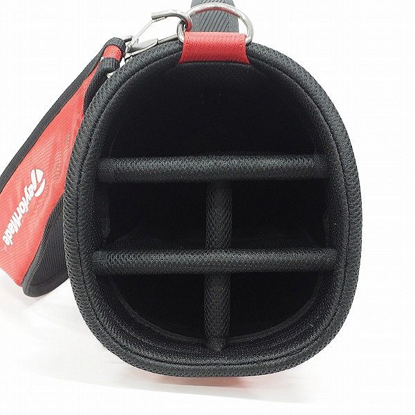 実際に弊社で買取させて頂いたTaylorMade/テーラーメイド TJ105 9型 5分割キャディバッグ レッド×ブラックの画像 3枚目