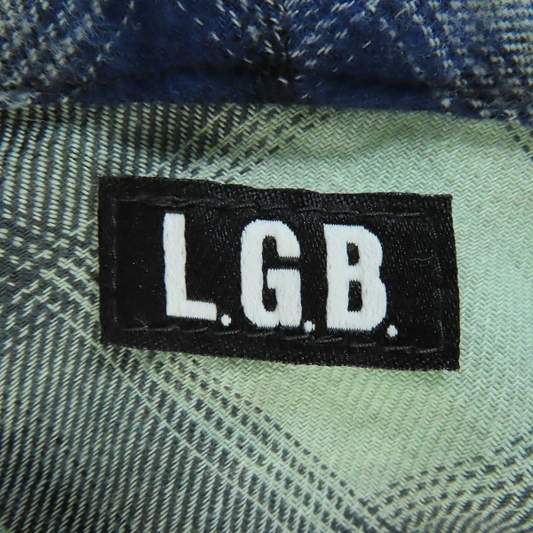 実際に弊社で買取させて頂いたL.G.B./ルグランブルー フーデッド チェック 長袖シャツ/パーカー Shirt-G/PK 9173/2の画像 2枚目