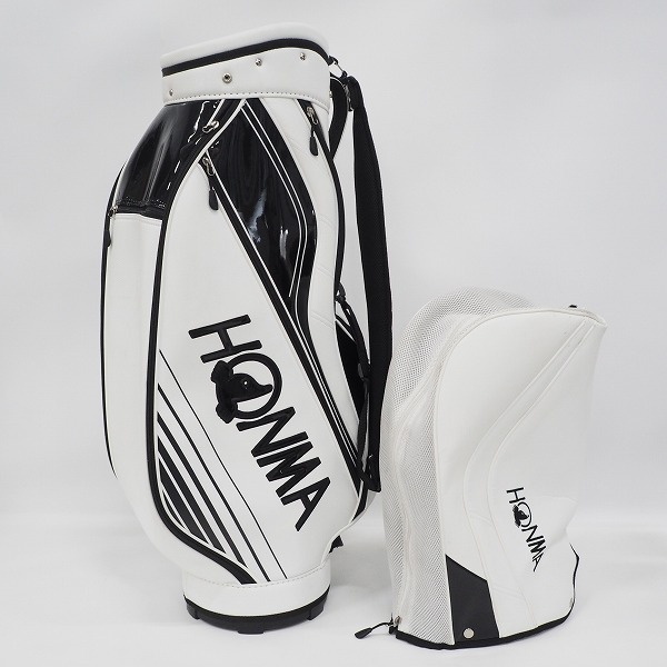 実際に弊社で買取させて頂いたHONMA/ホンマ/本間 ゴルフ CB12112 9型 5分割キャディバッグ ホワイトｘブラックの画像 1枚目