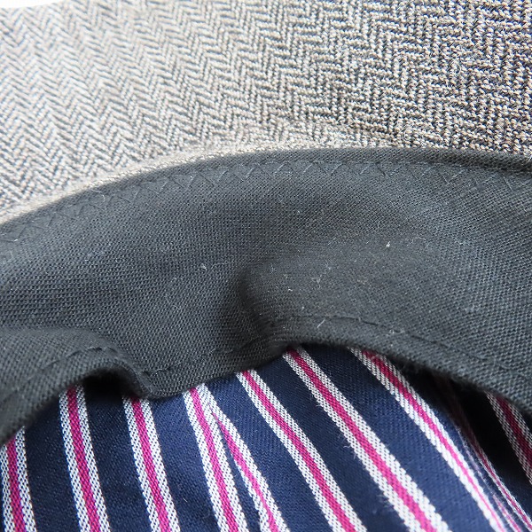 実際に弊社で買取させて頂いたCA4LA/カシラ ハンチング帽子 日本製 グレー系の画像 9枚目