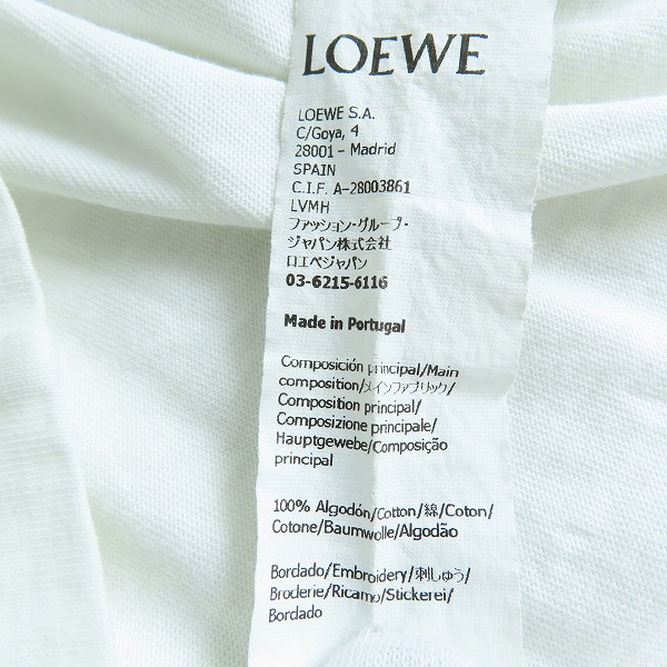 実際に弊社で買取させて頂いたLOEWE/ロエベ 23ss フラワーパッチ プリント 刺繍 Tシャツ/Mの画像 4枚目