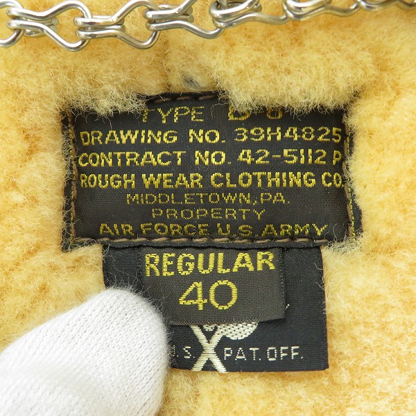 実際に弊社で買取させて頂いたBUZZ RICKSON'S/バズリクソンズ ROUGH WEAR CLOTHING/ラフウェアクロージング MITIN B-6 ムートン フライトジャケット/40の画像 2枚目